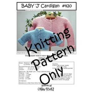 New Bernice Vollick Cabin Fever 420 Baby J Cardigan Sweater Knitting Pattern